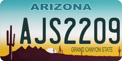 AZ license plate AJS2209