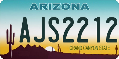 AZ license plate AJS2212