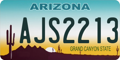AZ license plate AJS2213