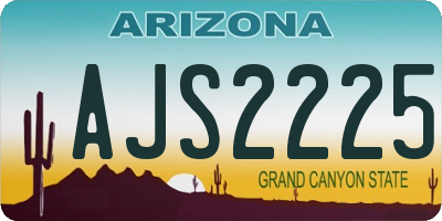 AZ license plate AJS2225