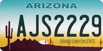 AZ license plate AJS2229