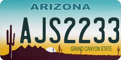AZ license plate AJS2233