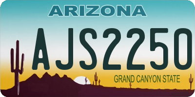 AZ license plate AJS2250