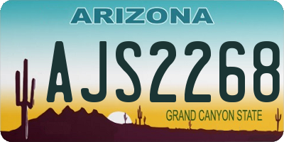 AZ license plate AJS2268
