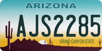 AZ license plate AJS2285