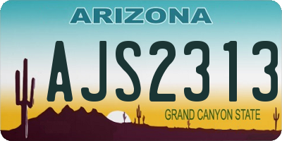 AZ license plate AJS2313
