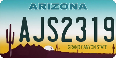 AZ license plate AJS2319