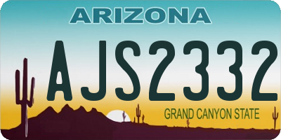 AZ license plate AJS2332