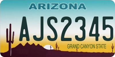 AZ license plate AJS2345