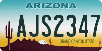 AZ license plate AJS2347