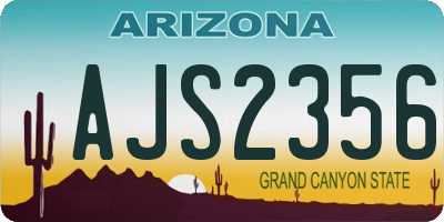 AZ license plate AJS2356
