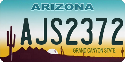 AZ license plate AJS2372