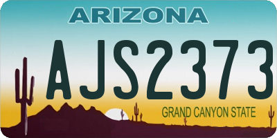 AZ license plate AJS2373
