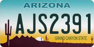 AZ license plate AJS2391