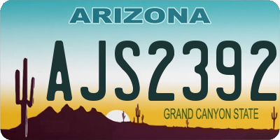 AZ license plate AJS2392
