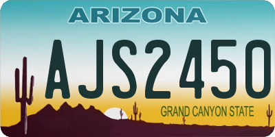 AZ license plate AJS2450