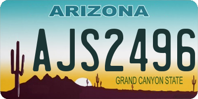 AZ license plate AJS2496