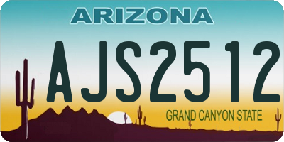 AZ license plate AJS2512