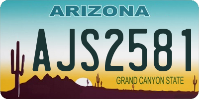 AZ license plate AJS2581