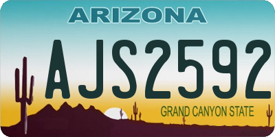 AZ license plate AJS2592