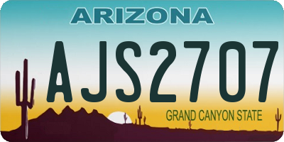 AZ license plate AJS2707