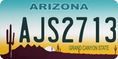 AZ license plate AJS2713