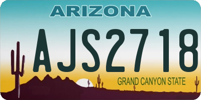 AZ license plate AJS2718