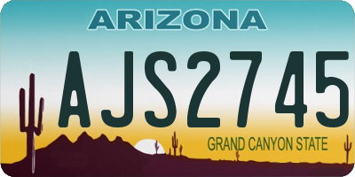 AZ license plate AJS2745