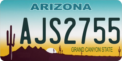 AZ license plate AJS2755