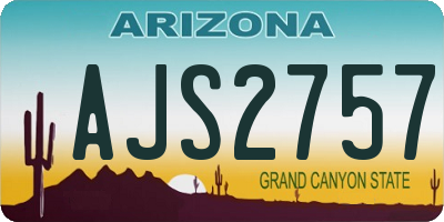 AZ license plate AJS2757