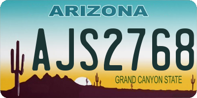 AZ license plate AJS2768