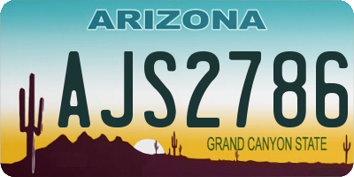 AZ license plate AJS2786
