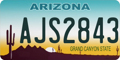 AZ license plate AJS2843