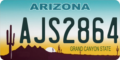 AZ license plate AJS2864