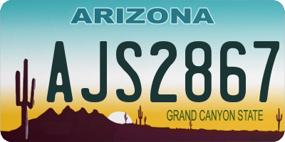 AZ license plate AJS2867