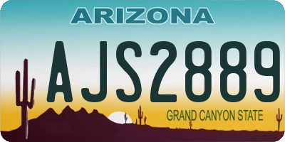 AZ license plate AJS2889