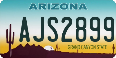 AZ license plate AJS2899