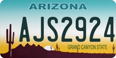 AZ license plate AJS2924