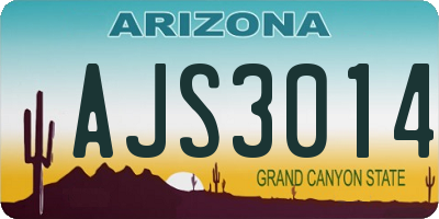 AZ license plate AJS3014