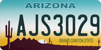 AZ license plate AJS3029