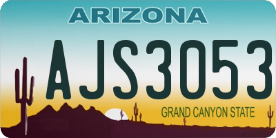 AZ license plate AJS3053
