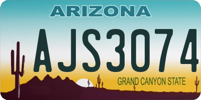 AZ license plate AJS3074