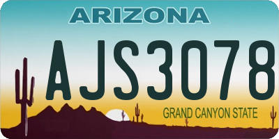 AZ license plate AJS3078