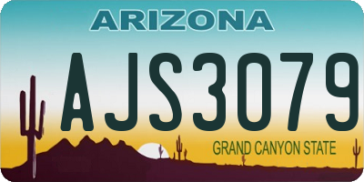 AZ license plate AJS3079