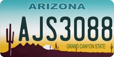 AZ license plate AJS3088
