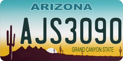 AZ license plate AJS3090