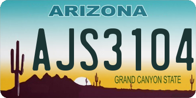 AZ license plate AJS3104