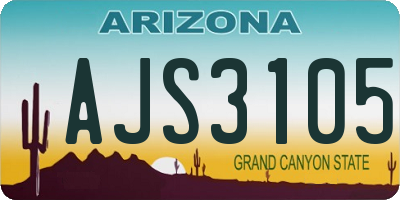 AZ license plate AJS3105