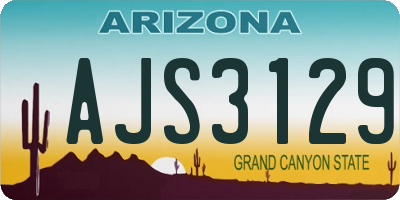 AZ license plate AJS3129