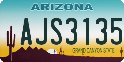 AZ license plate AJS3135